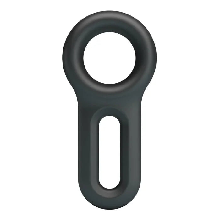 Oniel Crazy Bull cock ring in black silicone with matte finish and oval cutout