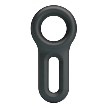 Oniel Crazy Bull cock ring in black silicone with matte finish and oval cutout