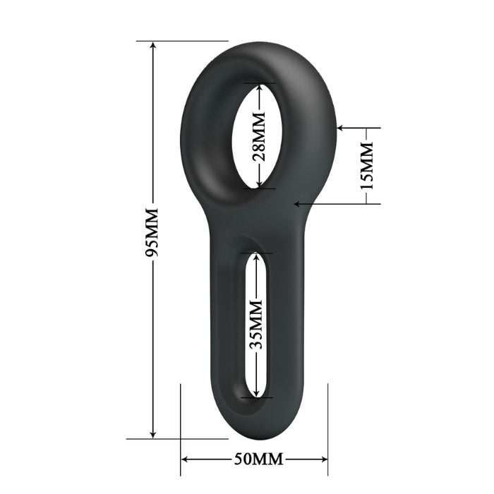 Black Oniel Crazy Bull cock ring with matte silicone finish