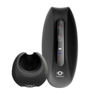 OTouch Deven Pulse penis masturbator with flexible opening and illuminated buttons