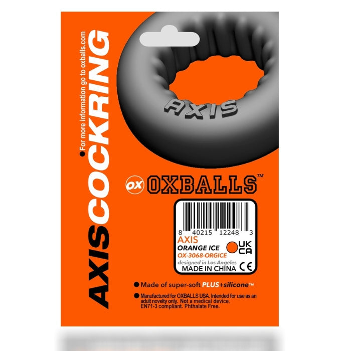 Oxballs Axis Gripring - Clear cock ring is rubbery-soft plus+silicone blend that’s softer and stronger than regular silicone. It’s the right size and feel for longer wear, the right stretch for the best fit. The inner rim of AXIS is lined with humpy ridges all the way around for a different feel than our smoother rings—the ribs add more grip and more space for lube.
