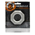 Silver octagonal oxballs humpx stretchy steel ring in clear packaging made of stretchy steel for secure fit