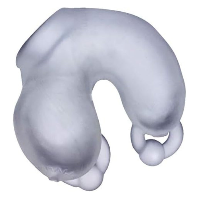Meatlocker is Oxballs hardcore chastity gear. Its super-stretchy rubber and silicone blend is Oxballs first full-cover chastity device that wraps around the penis and scrotum. It’s easy to put on + comfortable for long-term wear. It stretches to fit and grips you like a glove. It’s got the feel of warm silicone the strength and stretch of TPR and the look of a double-pierced penis.