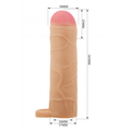 Beige silicone extension sleeve with pink tip from Lady Jane Adult Shop