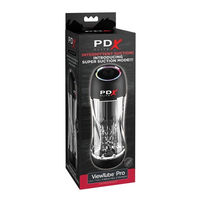 Lady Jane Adult Sex Shop | PDX Elite Viewtube Pro Vibrating Masturbator Clear/Black