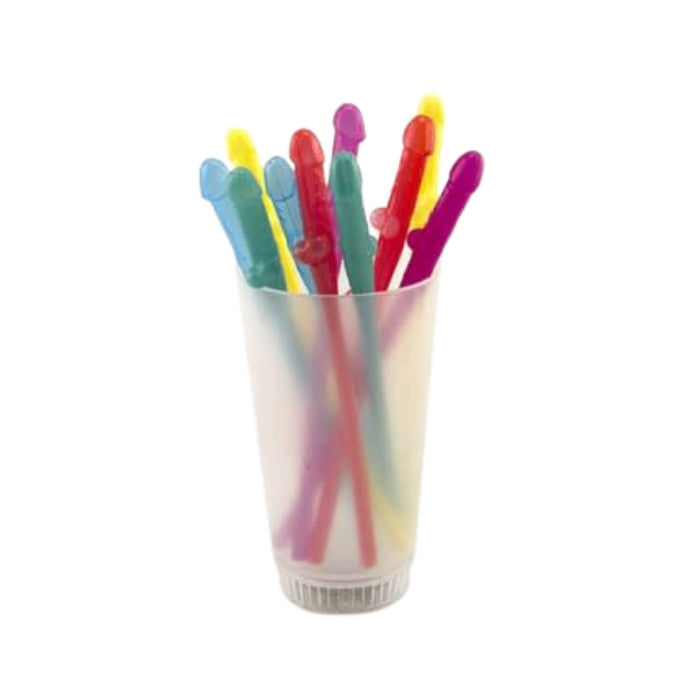 Lady Jane Adult Sex Shop | Penis Straw Pack of 10 - Assorted Colours | Adult Games, Category_Novelty & Games, Other,