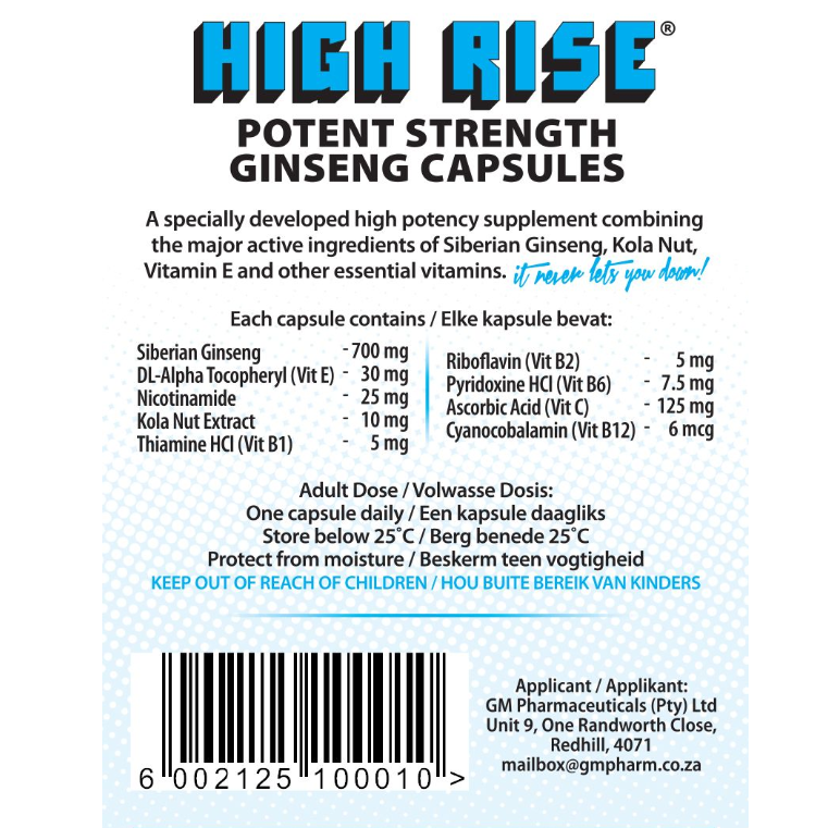 Men high rise capsules: potent ginseng in blue black pack (4+1)