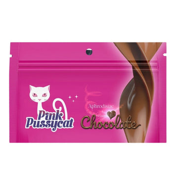 Pink Pussycat Chocolate For Her natural female enhancement supplement designed to make you and your partner roar with pleasure! Made with all natural ingredients, this chocolate will make love making more desirable, exciting and pleasurable! Give your natural lubrication an incredible boost. More powerful orgasms. Greater frequency and sensations. Caution: contains Hazelnuts, Milk and Soy.