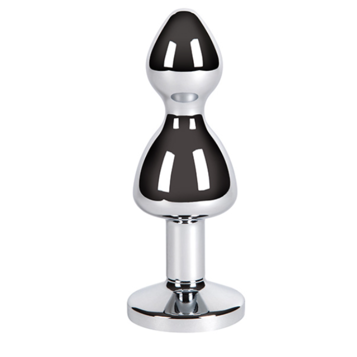 Pleasures Ada Round Metal Anal Plug - Large, chrome-plated tapered design