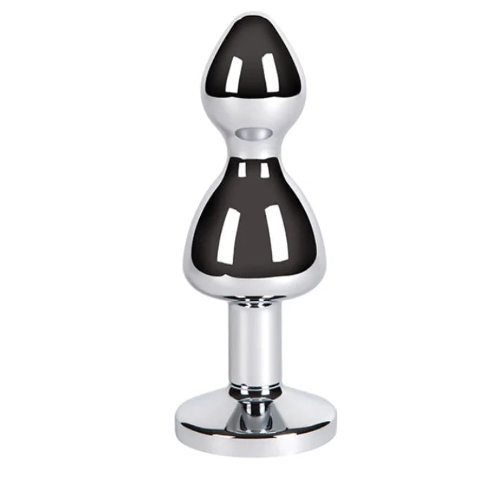 Pleasures Ada Round Metal Anal Plug - Large, chrome-plated tapered design