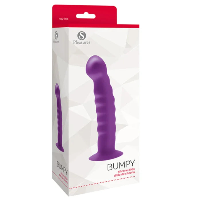 Purple Pleasures Bumpy Dildo with textured silicone surface