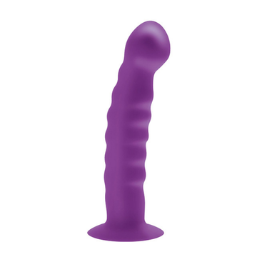 Purple Pleasures Bumpy Dildo with ribbed silicone shaft and rounded head