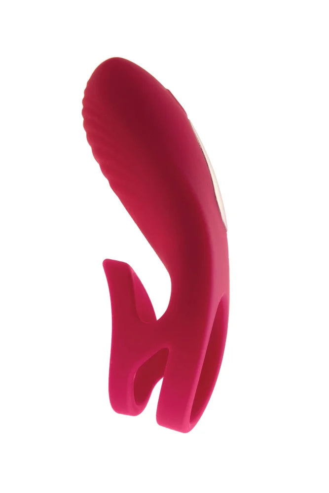 Pleasures cock ring snugler remote in vibrant pink body safe silicone with smooth curved design and targeted vibrations