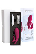 Pleasures cock ring snugler with remote control in vibrant magenta body safe silicone for targeted vibrations