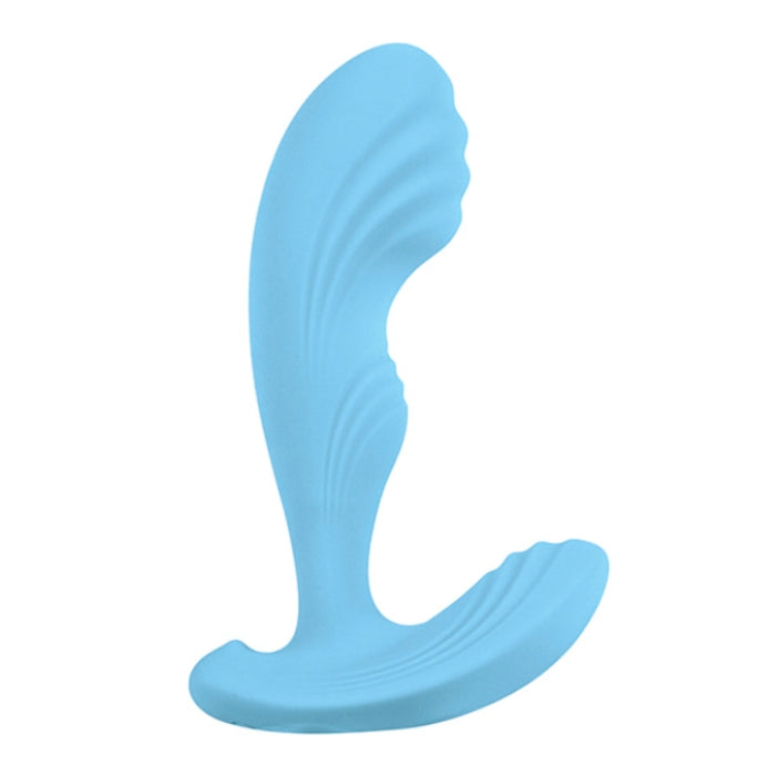 Light blue silicone vibrating prostate massager with curved ergonomic design from lady jane adult shop