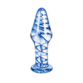 Pleasures Crystal Lux transparent glass butt plug with tapered tip