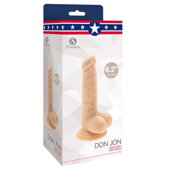Pleasures Don Jon Light 6.2-inch straight dildo with powerful suction cup