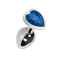 Small Pleasures Ella silver-plated anal plug with blue heart-shaped base