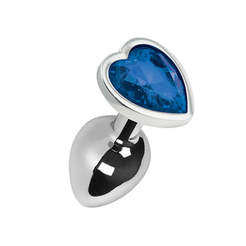 Small Pleasures Ella silver-plated anal plug with blue heart-shaped base