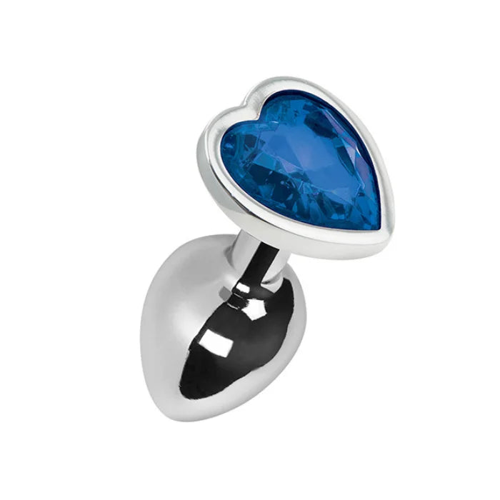 Small Pleasures Ella silver-plated anal plug with blue heart-shaped base