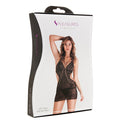 Lady Jane Adult Sex Shop | Pleasures Floral Lace Chemise with Thong - Black | Category_Lingerie & Underwear,
