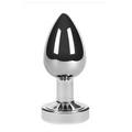Shiny Pleasures Iris small silver-colored metal anal plug with LED light base