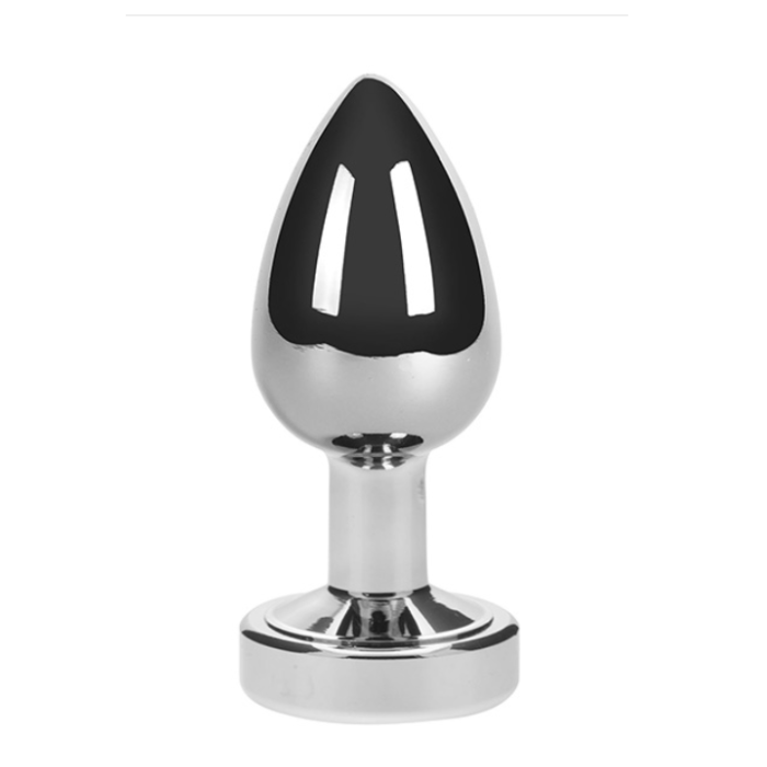 Shiny Pleasures Iris small silver-colored metal anal plug with LED light base