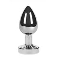 Shiny Pleasures Iris small silver-colored metal anal plug with LED light base