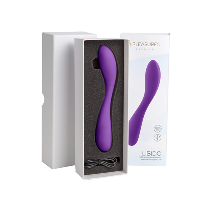 Pleasures Libido purple silicone vibrator for targeted internal stimulation