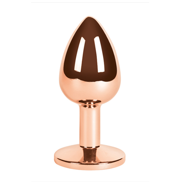 Pleasures Metal Mei small purple heart anal plug with bronze finish