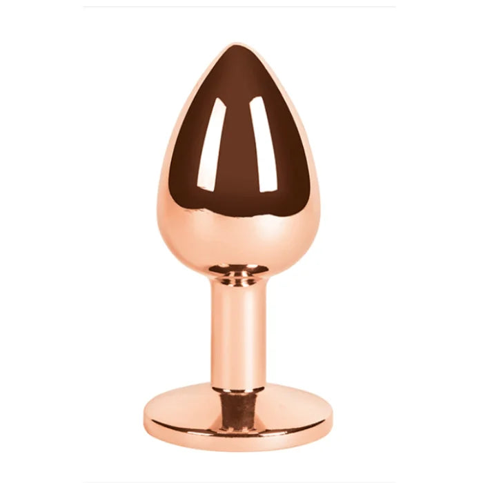 Pleasures Metal Mei small purple heart anal plug with bronze finish
