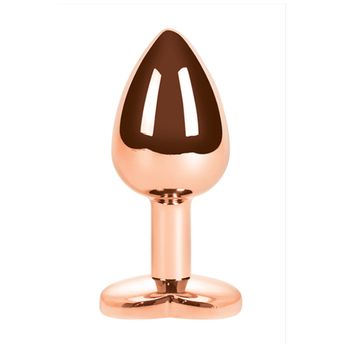 Pleasures Mia small rose gold anal plug with tapered tip and heart base