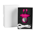 Vibrant pink Pleasures Rabbit vibrating penis ring with flexible silicone ring
