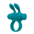 Teal Pleasures Rabbit vibrating penis ring with flexible silicone and ears