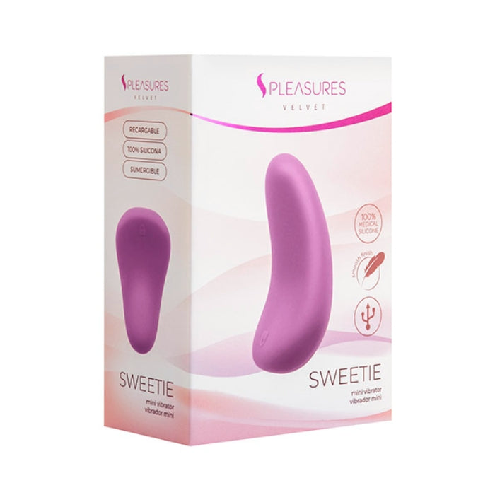 Purple Pleasures Velvet Sweetie mini vibrator for external stimulation, medical-grade silicone from Lady Jane Adult Shop