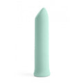 A sleek mint-green silicone vibrating bullet with tapered tip for external erogenous zones and shallow vaginal penetration