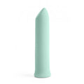 A sleek mint-green silicone vibrating bullet with tapered tip for external erogenous zones and shallow vaginal penetration