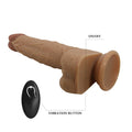 A thrusting ＆ vibrating vibrator in a realistic penis shape with a strong suction cup that sticks to any smooth surface. The suction cup makes hands-free fun possible. The 3 vibration and thrusting modes can be controlled separately via the remote control or by a partner. USB rechargeable with battery operated remote.