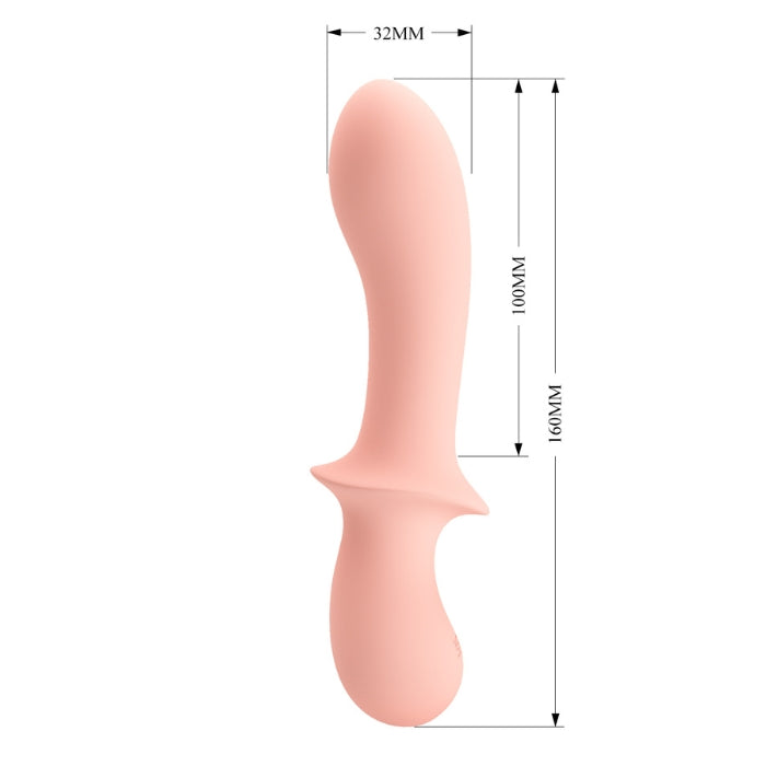 Pretty Love Abigal vibrator with curved head in peach pink silicone