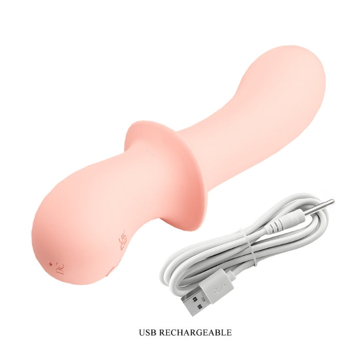 Pretty Love Abigal vibrator with curved head in peach pink silicone