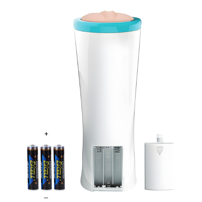 Pretty Love Aby thrusting masturbator with white teal silicone and peach head