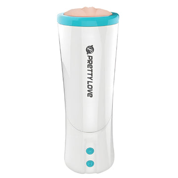 Pretty Love Aby thrusting masturbator with white teal silicone head and realistic moaning sounds