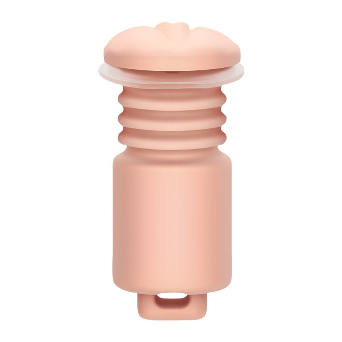 Pretty Love Aby thrusting masturbator with pink flower-like silicone bottle stopper