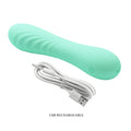 Pretty Love AlexisRose mint green silicone vibratory wand with USB cable