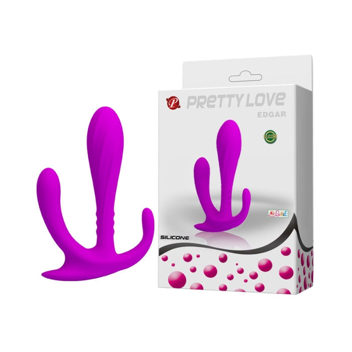 Purple silicone Pretty Love Anal Plug - Edgar, a stunning curved sex toy for sensual pleasure