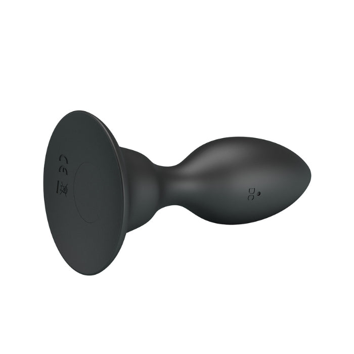 Large Black Pretty Love Vibrating Anal Plug with Suction Cup Base