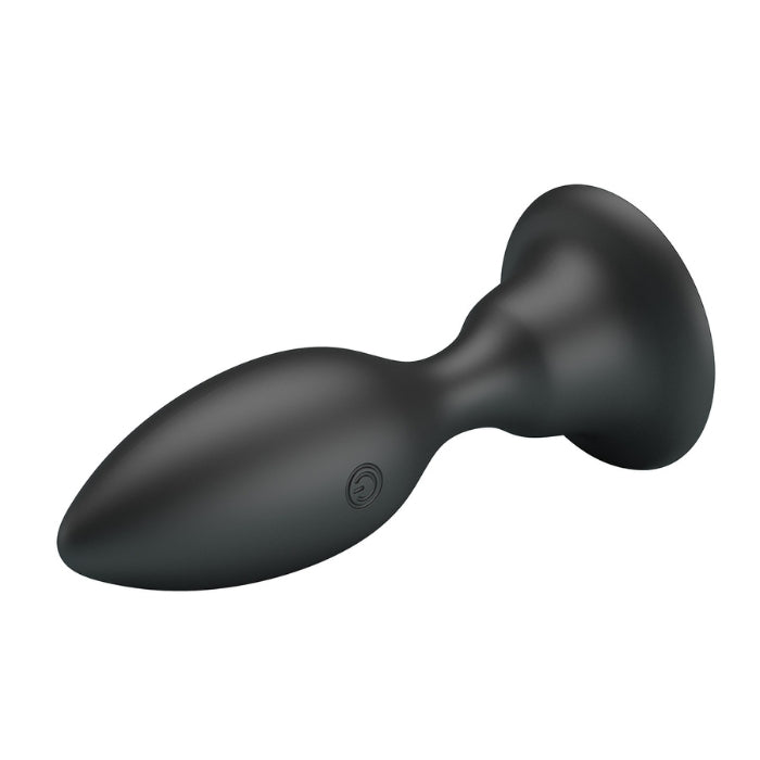 Large black Pretty Love vibrating anal butt plug with smooth rounded design