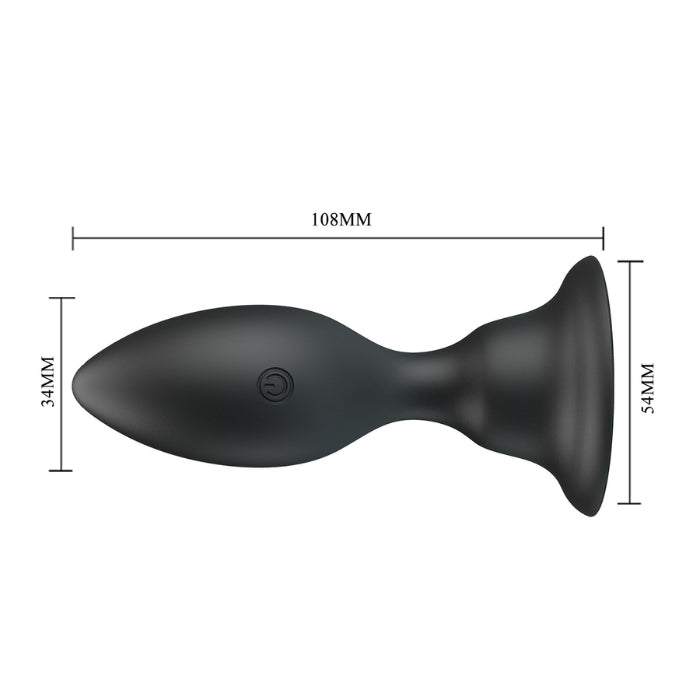 Large Black Pretty Love Vibrating Anal Plug with Tapered Design