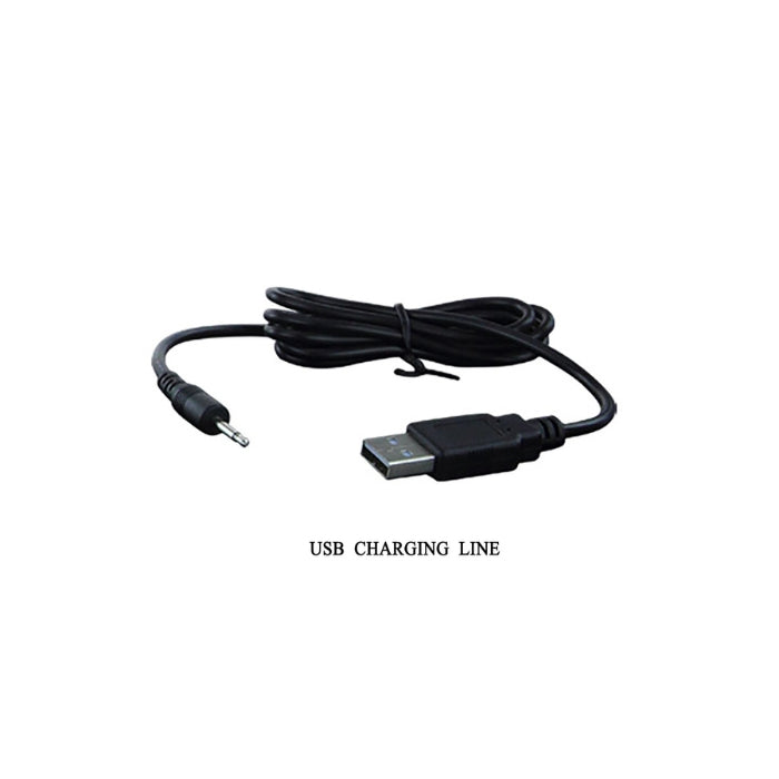 Large black Pretty Love vibrating anal butt plug with coiled USB charging cable