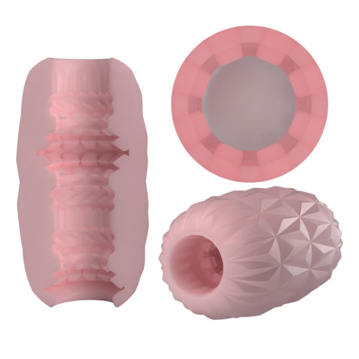 Pretty Love Athena Alice Egg Masturbator in pink silicone with textured patterns